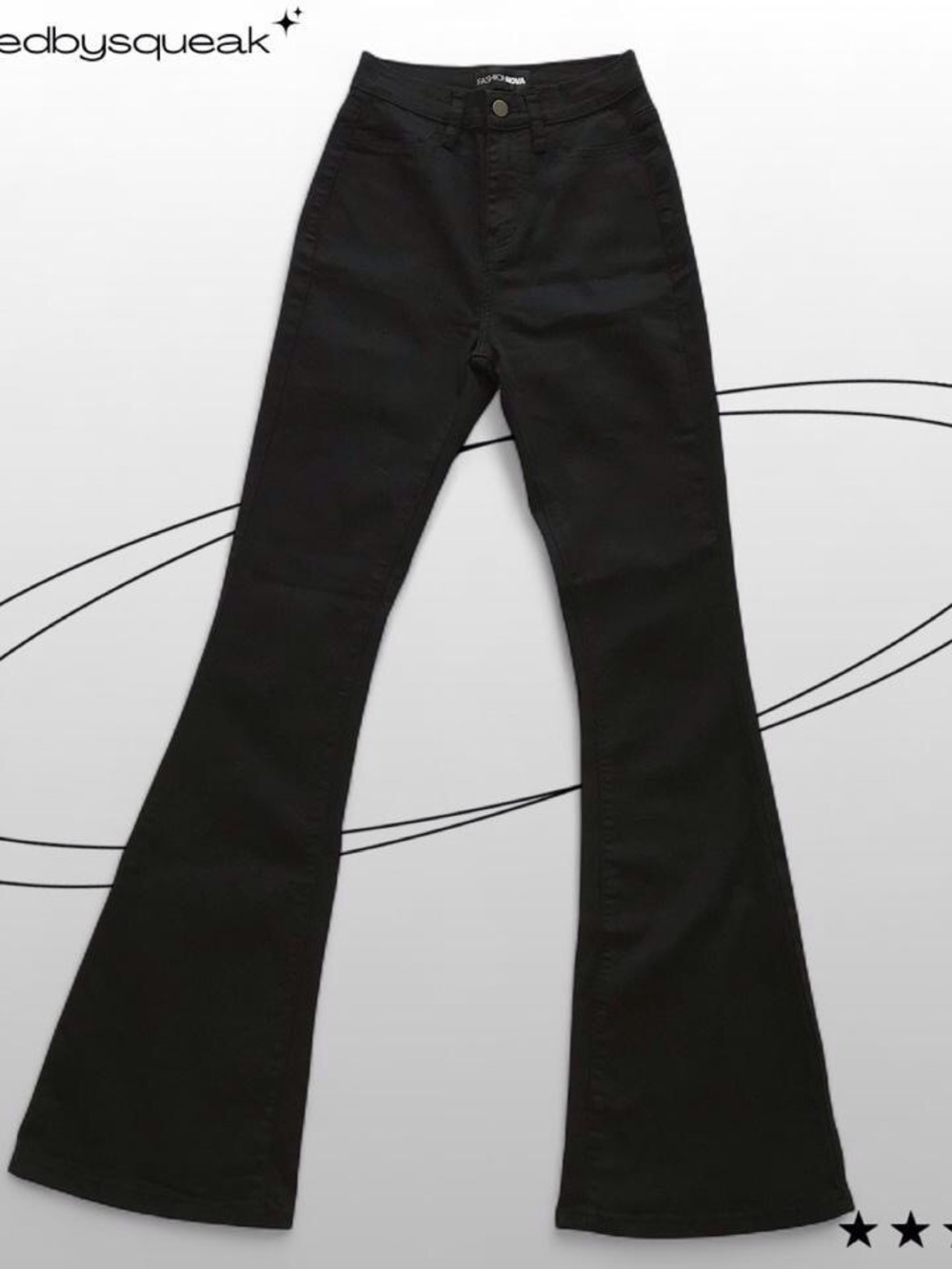 Fashion Nova Black High Waisted Flare Jeans Small 3 Goth Whimsigoth Boho